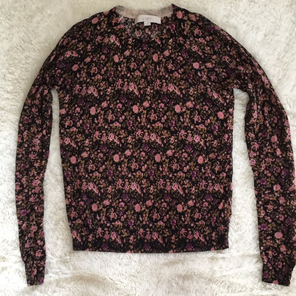 Loft lightweight floral sweater - size XS
